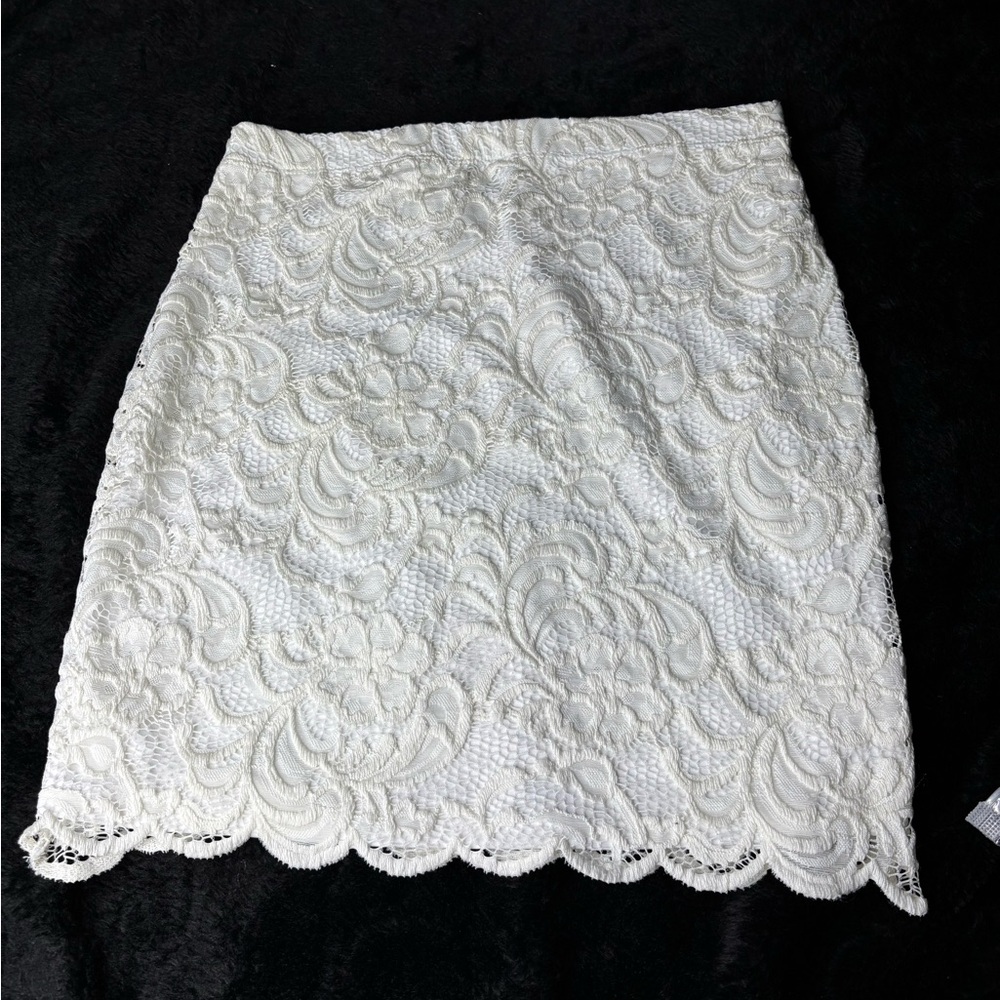 Ambiance White Lace Mini Skirt
